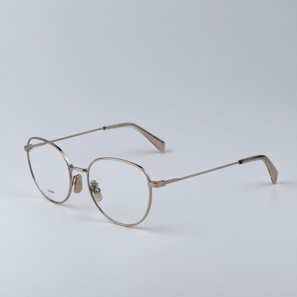 Celine Women BRAND NEW Eyeglasses Metal Shiny Rose Gold Demo Round CL50095U 028 - Picture 5 of 10
